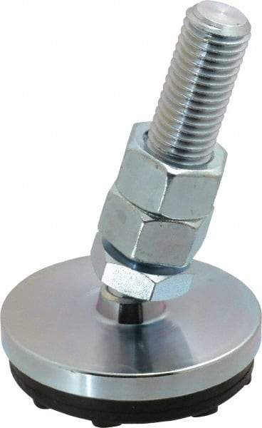 Gibraltar - 3/4-10 Bolt Thread, Studded Pivotal Stud Mount Leveling Pad & Mount - 5,500 Max Lb Capacity, 3" Base Diam - Industrial Tool & Supply