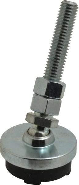 Gibraltar - 1/2-13 Bolt Thread, Studded Pivotal Stud Mount Leveling Pad & Mount - 3,500 Max Lb Capacity, 2" Base Diam - Industrial Tool & Supply