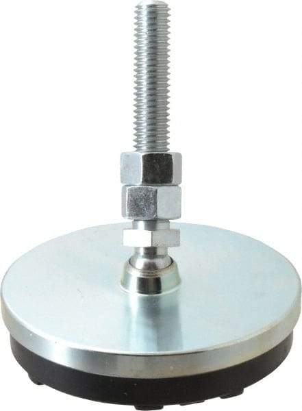 Gibraltar - 1/2-13 Bolt Thread, Studded Pivotal Stud Mount Leveling Pad & Mount - 3,500 Max Lb Capacity, 4" Base Diam - Industrial Tool & Supply