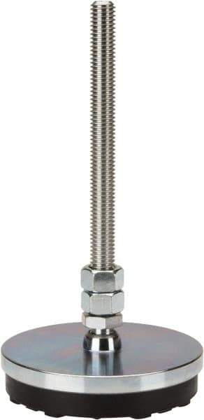 Gibraltar - 1/2-13 Bolt Thread, Studded Pivotal Stud Mount Leveling Pad & Mount - 3,500 Max Lb Capacity, 4" Base Diam - Industrial Tool & Supply