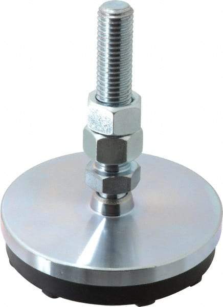 Gibraltar - 5/8-11 Bolt Thread, Studded Pivotal Stud Mount Leveling Pad & Mount - 5,000 Max Lb Capacity, 4" Base Diam - Industrial Tool & Supply