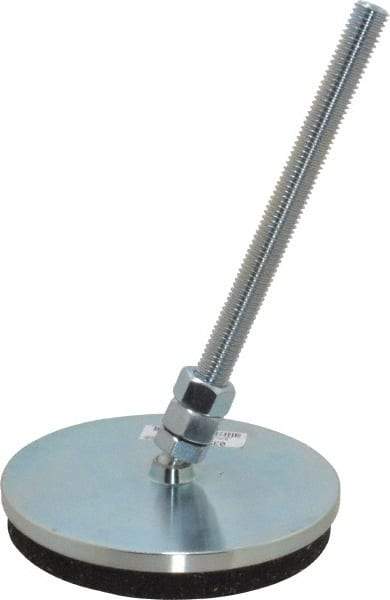 Gibraltar - 5/8-11 Bolt Thread, Studded Pivotal Stud Mount Leveling Pad & Mount - 5,000 Max Lb Capacity, 6" Base Diam - Industrial Tool & Supply