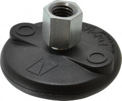 Gibraltar - 5000 Lb Capacity, 5/8-11 Thread, 1-5/8" OAL, Steel Stud, Tapped Pivotal Socket Mount Leveling Mount - Material Grade 1214, 3" Base Diam, Steel Pad - Industrial Tool & Supply