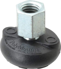 Gibraltar - 4000 Lb Capacity, 5/8-11 Thread, 1-5/8" OAL, Steel Stud, Tapped Pivotal Socket Mount Leveling Mount - Material Grade 1214, 2" Base Diam, Elastomer Pad - Industrial Tool & Supply