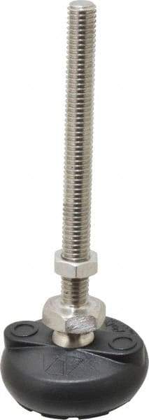 Gibraltar - 3/8-16 Bolt Thread, Studded Pivotal Stud Mount Leveling Pad & Mount - 4,000 Max Lb Capacity, 2" Base Diam - Industrial Tool & Supply