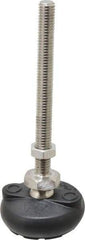 Gibraltar - 3/8-16 Bolt Thread, Studded Pivotal Stud Mount Leveling Pad & Mount - 4,000 Max Lb Capacity, 2" Base Diam - Industrial Tool & Supply