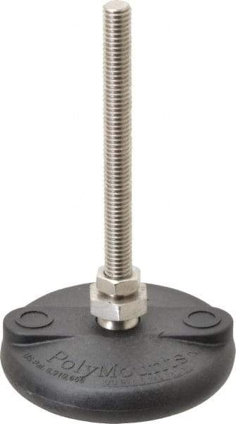 Gibraltar - 3/8-16 Bolt Thread, Studded Pivotal Stud Mount Leveling Pad & Mount - 5,000 Max Lb Capacity, 3" Base Diam - Industrial Tool & Supply