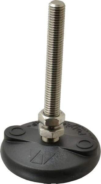 Gibraltar - 1/2-13 Bolt Thread, Studded Pivotal Stud Mount Leveling Pad & Mount - 5,000 Max Lb Capacity, 3" Base Diam - Industrial Tool & Supply