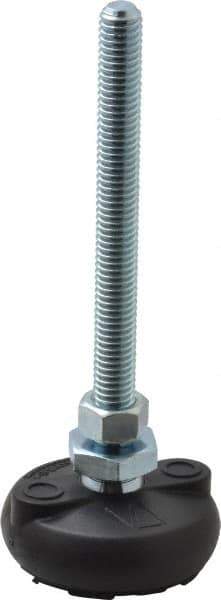 Gibraltar - 3/8-16 Bolt Thread, Studded Pivotal Stud Mount Leveling Pad & Mount - 4,000 Max Lb Capacity, 2" Base Diam - Industrial Tool & Supply