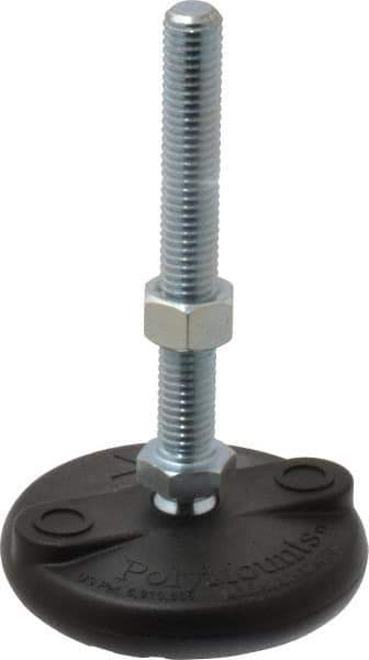 Gibraltar - 1/2-13 Bolt Thread, Studded Pivotal Stud Mount Leveling Pad & Mount - 5,000 Max Lb Capacity, 3" Base Diam - Industrial Tool & Supply