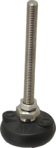 Gibraltar - 3/8-16 Bolt Thread, Studded Pivotal Stud Mount Leveling Pad & Mount - 4,000 Max Lb Capacity, 2" Base Diam - Industrial Tool & Supply