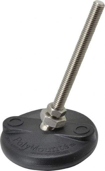 Gibraltar - 3/8-16 Bolt Thread, Studded Pivotal Stud Mount Leveling Pad & Mount - 5,000 Max Lb Capacity, 3" Base Diam - Industrial Tool & Supply