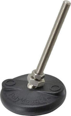 Gibraltar - 3/8-16 Bolt Thread, Studded Pivotal Stud Mount Leveling Pad & Mount - 5,000 Max Lb Capacity, 3" Base Diam - Industrial Tool & Supply