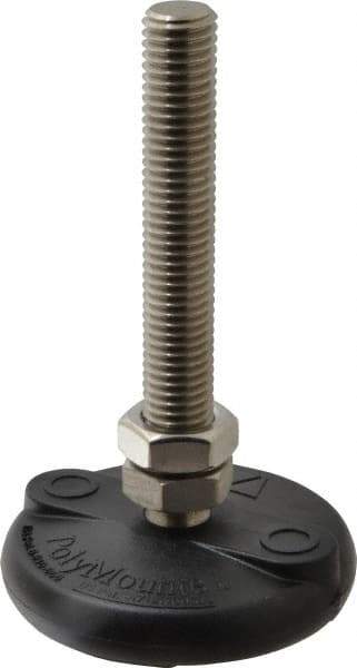 Gibraltar - 5/8-11 Bolt Thread, Studded Pivotal Stud Mount Leveling Pad & Mount - 5,000 Max Lb Capacity, 3" Base Diam - Industrial Tool & Supply