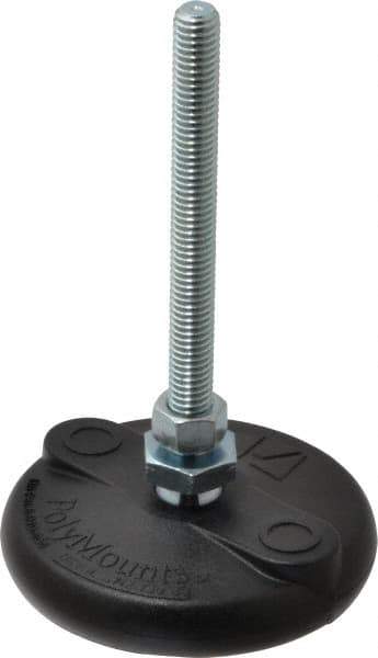 Gibraltar - 3/8-16 Bolt Thread, Studded Pivotal Stud Mount Leveling Pad & Mount - 5,000 Max Lb Capacity, 3" Base Diam - Industrial Tool & Supply