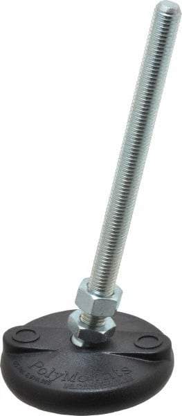 Gibraltar - M12 Bolt Thread, Studded Pivotal Stud Mount Leveling Pad & Mount - 2,270 Kg Capacity, 76mm Base Diam - Industrial Tool & Supply