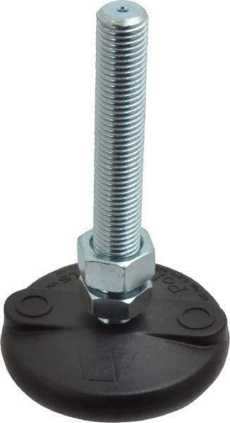 Gibraltar - M16 Bolt Thread, Studded Pivotal Stud Mount Leveling Pad & Mount - 2,270 Kg Capacity, 76mm Base Diam - Industrial Tool & Supply