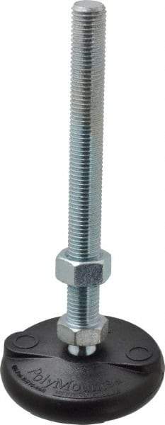 Gibraltar - M16 Bolt Thread, Studded Pivotal Stud Mount Leveling Pad & Mount - 2,270 Kg Capacity, 76mm Base Diam - Industrial Tool & Supply