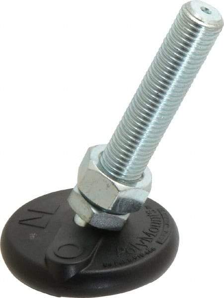 Gibraltar - M20 Bolt Thread, Studded Pivotal Stud Mount Leveling Pad & Mount - 2,270 Kg Capacity, 76mm Base Diam - Industrial Tool & Supply