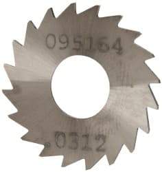 Made in USA - 1" Diam x 0.0313" Blade Thickness x 3/8" Arbor Hole Diam, 20 Tooth Slitting and Slotting Saw - Arbor Connection, Right Hand, Uncoated, Solid Carbide, Concave Ground - Industrial Tool & Supply