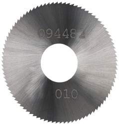 Made in USA - 1-1/4" Diam x 0.0313" Blade Thickness x 3/8" Arbor Hole Diam, 24 Tooth Slitting and Slotting Saw - Arbor Connection, Right Hand, Uncoated, Solid Carbide, Concave Ground - Industrial Tool & Supply