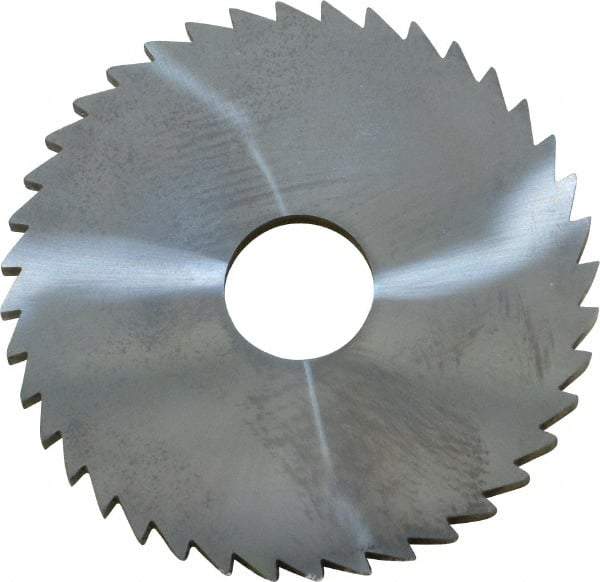 Made in USA - 2" Diam x 1/8" Blade Thickness x 1/2" Arbor Hole Diam, 40 Tooth Slitting and Slotting Saw - Arbor Connection, Right Hand, Uncoated, Solid Carbide, 5° Rake, Concave Ground - Industrial Tool & Supply