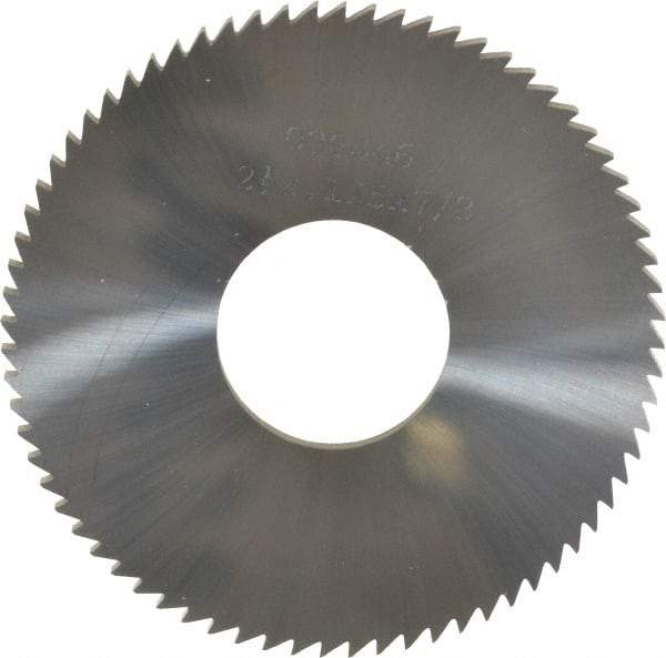 Made in USA - 2-1/2" Diam x 1/8" Blade Thickness x 7/8" Arbor Hole Diam, 72 Tooth Slitting and Slotting Saw - Arbor Connection, Solid Carbide, Concave Ground - Industrial Tool & Supply