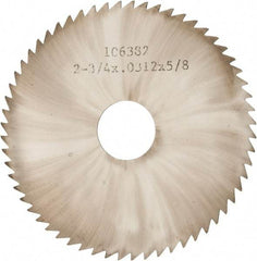 Made in USA - 2-3/4" Diam x 0.0313" Blade Thickness x 5/8" Arbor Hole Diam, 60 Tooth Slitting and Slotting Saw - Arbor Connection, Solid Carbide, Concave Ground - Industrial Tool & Supply