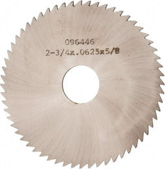 Made in USA - 2-3/4" Diam x 1/16" Blade Thickness x 5/8" Arbor Hole Diam, 60 Tooth Slitting and Slotting Saw - Arbor Connection, Solid Carbide, Concave Ground - Industrial Tool & Supply