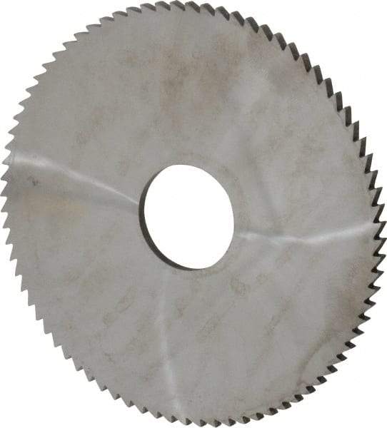 Made in USA - 4" Diam x 1/8" Blade Thickness x 1" Arbor Hole Diam, 80 Tooth Slitting and Slotting Saw - Arbor Connection, Right Hand, Uncoated, Solid Carbide, 5° Rake, Concave Ground - Industrial Tool & Supply