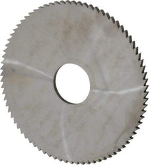 Made in USA - 4" Diam x 1/8" Blade Thickness x 1" Arbor Hole Diam, 80 Tooth Slitting and Slotting Saw - Arbor Connection, Right Hand, Uncoated, Solid Carbide, 5° Rake, Concave Ground - Industrial Tool & Supply