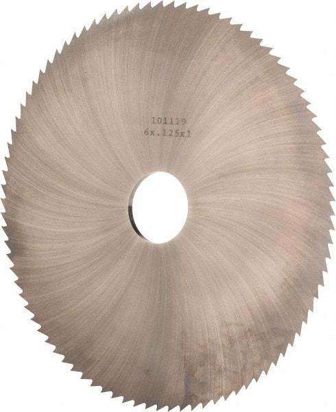 Made in USA - 6" Diam x 1/8" Blade Thickness x 1" Arbor Hole Diam, 120 Tooth Slitting and Slotting Saw - Arbor Connection, Solid Carbide, Concave Ground - Industrial Tool & Supply