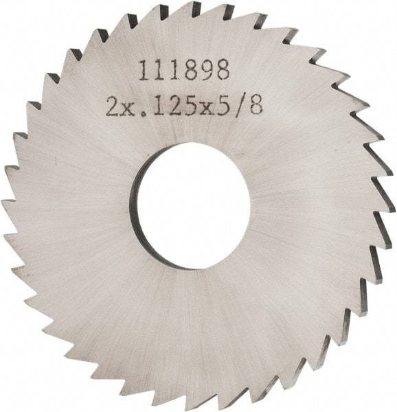 Made in USA - 2" Diam x 1/8" Blade Thickness x 5/8" Arbor Hole Diam, 36 Tooth Slitting and Slotting Saw - Arbor Connection, Solid Carbide, Concave Ground - Industrial Tool & Supply
