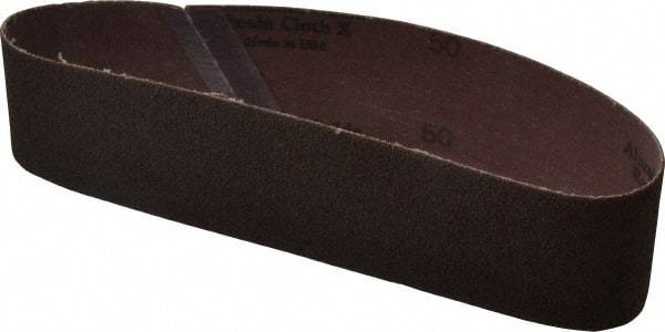 Made in USA - 2" Wide x 18-15/16" OAL, 50 Grit, Aluminum Oxide Abrasive Belt - Aluminum Oxide, Coarse, Coated - Industrial Tool & Supply