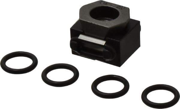 Mitee-Bite - 2,000 Lb Holding Force Single Vise Wedge Clamp - 0.79" Wide x 0.59" Deep x 3/7" High Base, 48 to 52 HRC, 0.79 to 0.98" Jaw Spread, 7 Lb/Ft Torque, 10-32 Screw Thread - Industrial Tool & Supply