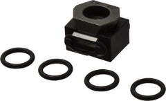 Mitee-Bite - 2,000 Lb Holding Force Single Vise Wedge Clamp - 0.79" Wide x 0.59" Deep x 3/7" High Base, 48 to 52 HRC, 0.79 to 0.98" Jaw Spread, 7 Lb/Ft Torque, 10-32 Screw Thread - Industrial Tool & Supply