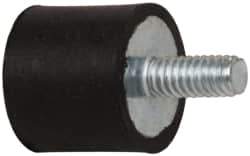Tech Products - 9.5 Lb Capacity, 8-32 Male, 10-32 Female Plate/Stud Vibration Isolator - 9/16" Diam, 1/2" High - Industrial Tool & Supply