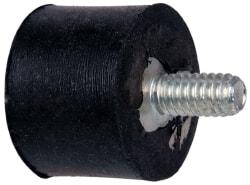 Tech Products - 45 Lb Capacity, 1/4-20 Plate/Stud Vibration Isolator - 1" Diam, 3/4" High - Industrial Tool & Supply