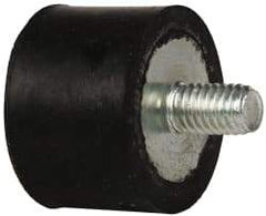Tech Products - 135 Lb Capacity, 3/8-16 Plate/Stud Vibration Isolator - 1-1/2" Diam, 1" High - Industrial Tool & Supply