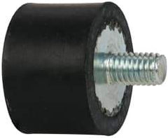 Tech Products - 210 Lb Capacity, 3/8-16 Plate/Stud Vibration Isolator - 1-1/2" Diam, 1" High - Industrial Tool & Supply