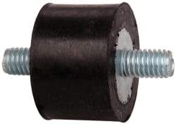 Tech Products - 210 Lb Capacity, 3/8-16 Stud/Stud Vibration Isolator - 1-1/2" Diam, 1" High - Industrial Tool & Supply