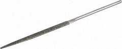 Grobet - 5-1/2" OAL Fine Half Round Needle Diamond File - 2-1/2 LOC, 126 Grit - Industrial Tool & Supply