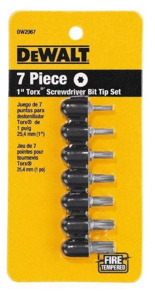 DeWALT - 7 Piece, Screwdriver Bit Set - Torx - Industrial Tool & Supply