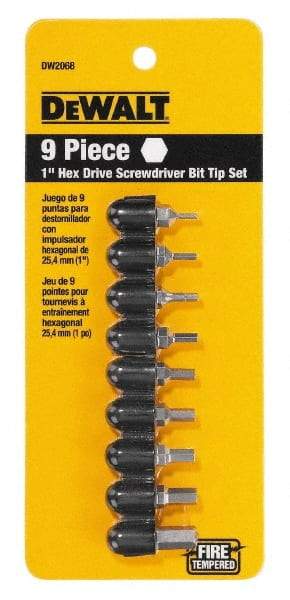 DeWALT - 9 Piece, Screwdriver Bit Set - Hex - Industrial Tool & Supply