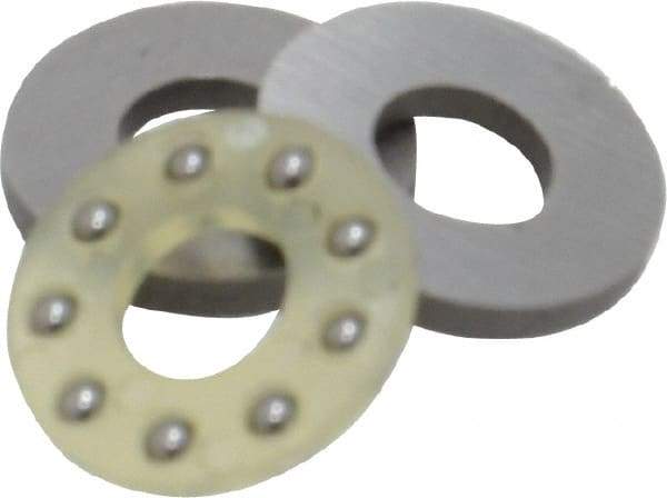 Boston Gear - 3/16" Inside x 7/16" Outside Diam, 3/16" Thick, Alloy Steel Ball Thrust Bearing - Industrial Tool & Supply