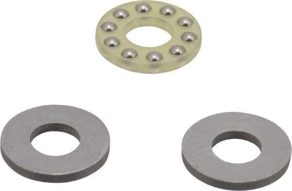Boston Gear - 1/4" Inside x 9/16" Outside Diam, 7/32" Thick, Alloy Steel Ball Thrust Bearing - Industrial Tool & Supply