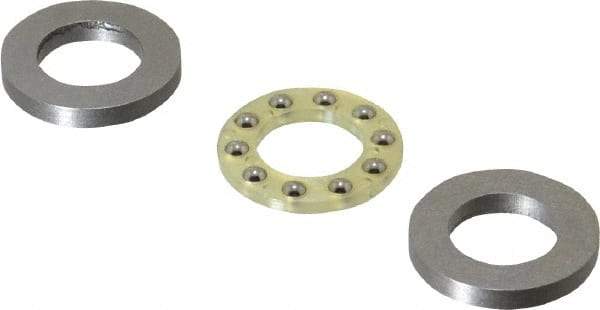 Boston Gear - 1/2" Inside x 7/8" Outside Diam, 3/8" Thick, Alloy Steel Ball Thrust Bearing - Industrial Tool & Supply