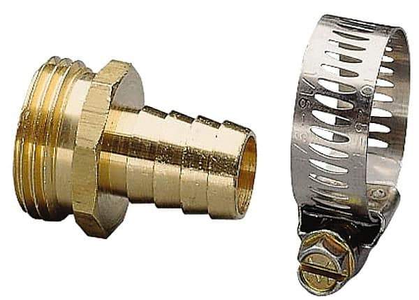 Nelson - 5/8 Garden Hose Fitting - Brass, Male Connector - Industrial Tool & Supply