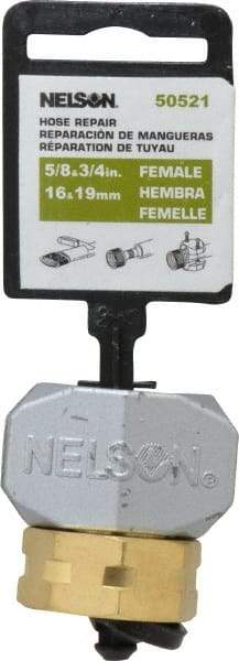 Nelson - 5/8 & 3/4 Garden Hose Fitting - Brass & Metal, Female Connector - Industrial Tool & Supply