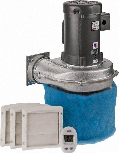 Electra-Kool - 1 Phase, 6/3.7 to 3 Amp, 455 CFM, 3,450 RPM, 200 Cubic Ft. Filtered Enclosure Blower - 2 Inch Inside Width - Industrial Tool & Supply